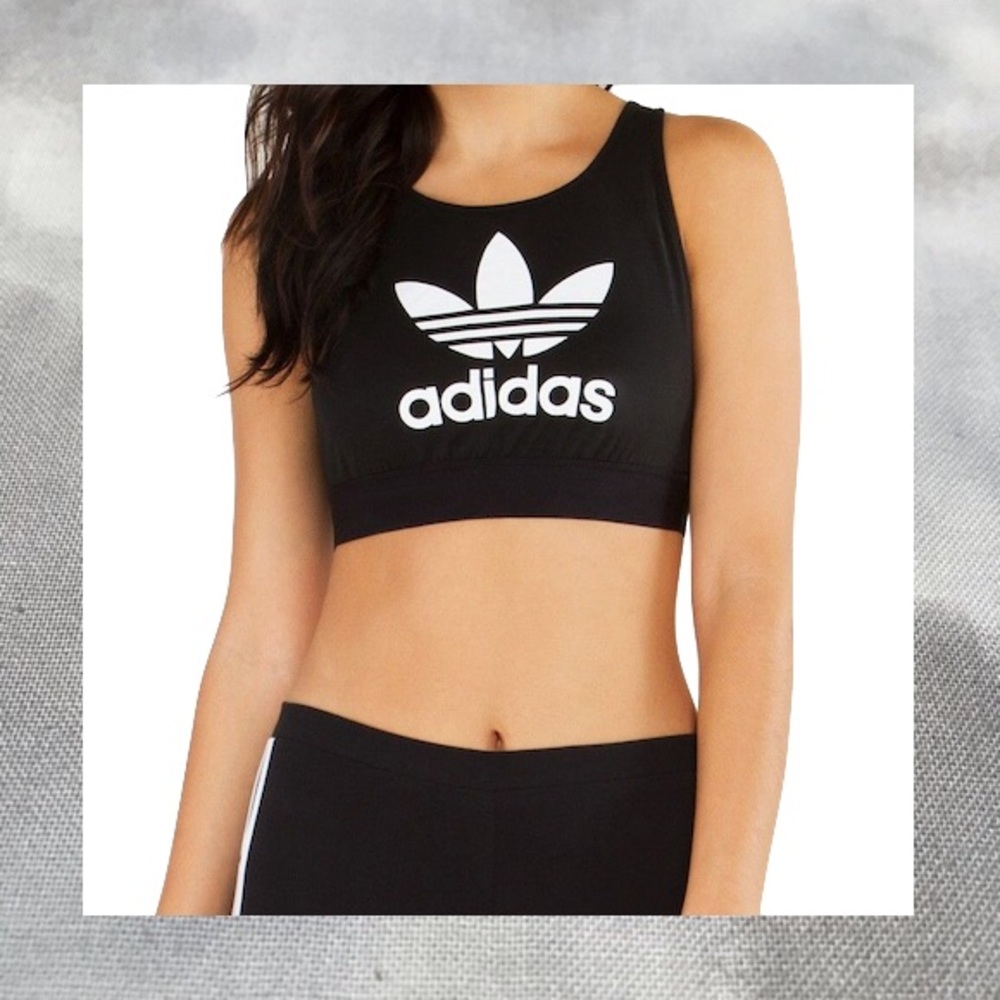 ADIDAS ORIGINALS trefoil black crop top